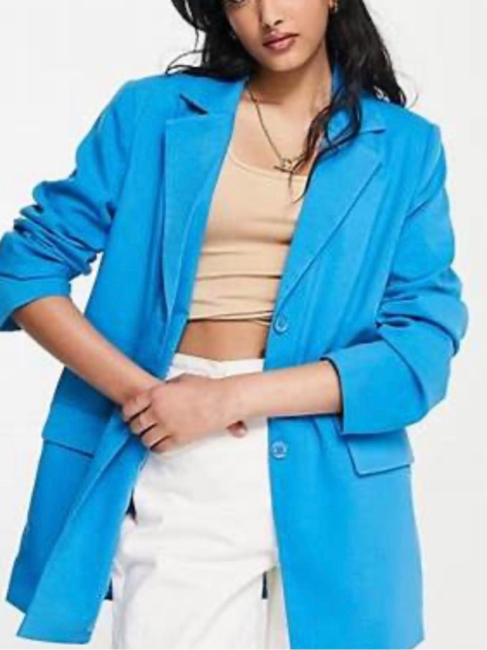 ASOS oversized business casual Bright Blue Women's Blazer Jacket UK 10 / 6 NWT